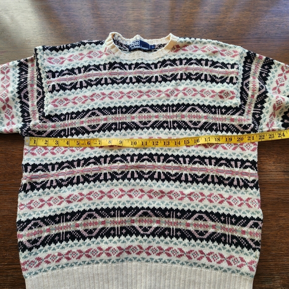 Polo Ralph Lauren Cream and Black Patterned Crewneck Sweater - Picture 7 of 9